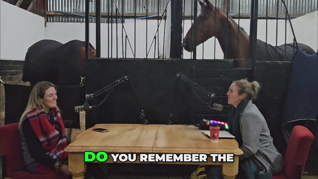 Video clip  Sonya interviewing Jennifer Torrens on her podcast Set your soul on fire. They are sitting in a barn with two horses in the background